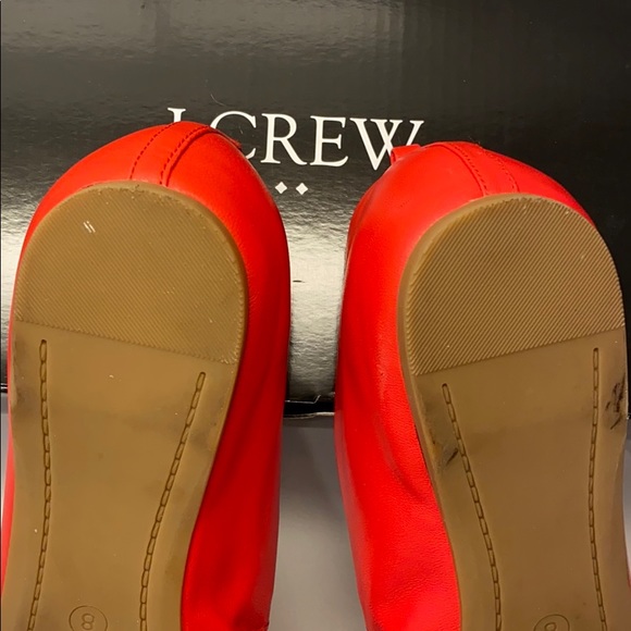 J. Crew Factory Anya Leather Ballet Flats - Red - Picture 8 of 10